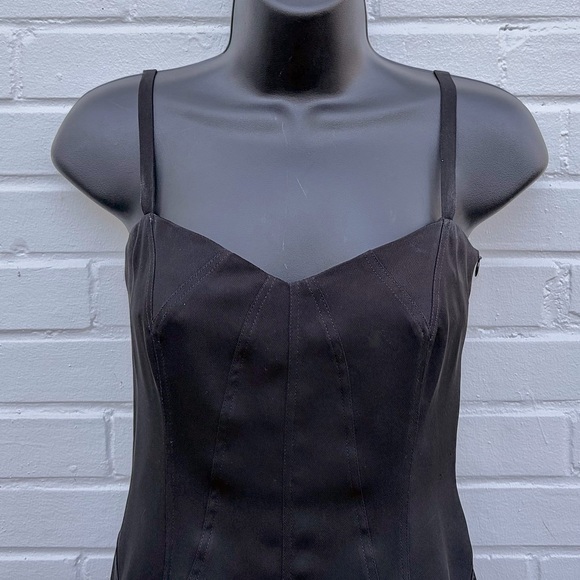 Versace Jeans Couture VTG 90s Y2K Little Black Dress w/ Pleated Skirt SZ 0/2 XS - Picture 4 of 10
